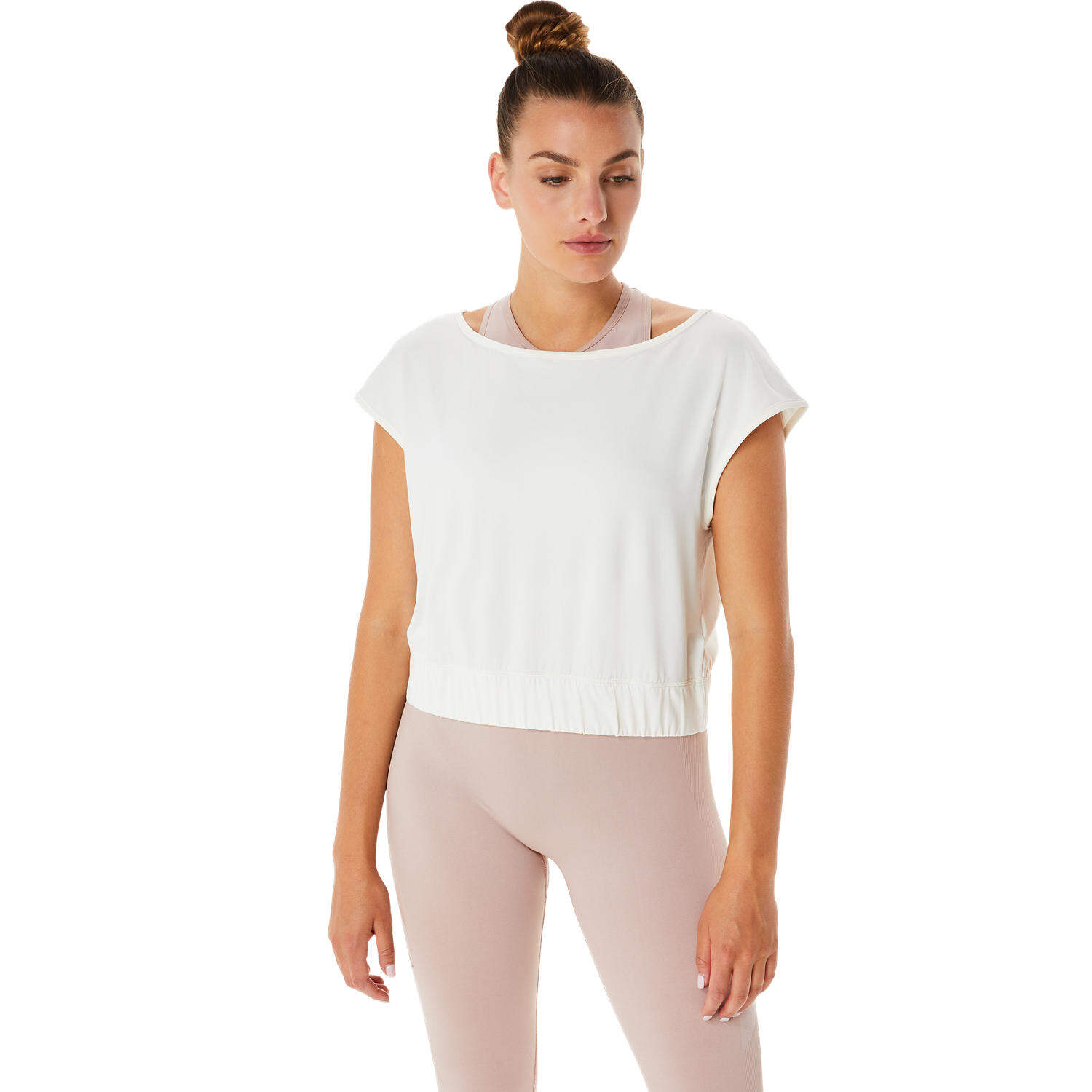 ASICS : WOMEN NAGINO FLEX SS TOP WOMEN TRAINING เสื้อ ผู้หญิง เสื้อ เสื้อคอกลม ของแท้ CREAM ราคา 570 บาท*ส่งฟรี