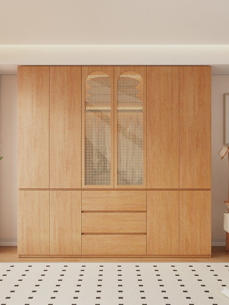 HAISHANGYUNJU | Custom ENF Level Solid Wood Segmental Rattan Door Glass Closet ราคา 72,541 บาท*ส่งฟรี
