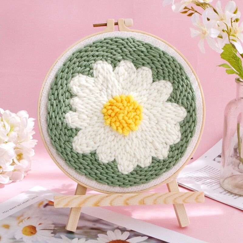 พร้อมส่ง🧶ชุดปัก punch needle set พิมพ์ลาย ชุดปักฟู ชุดปักไหมพรม ชุด