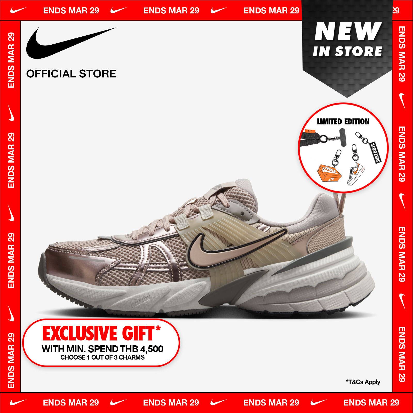 Nike Women's V2K Run Shoes - Particle Beige ราคา 4,700 บาท*ส่งฟรี