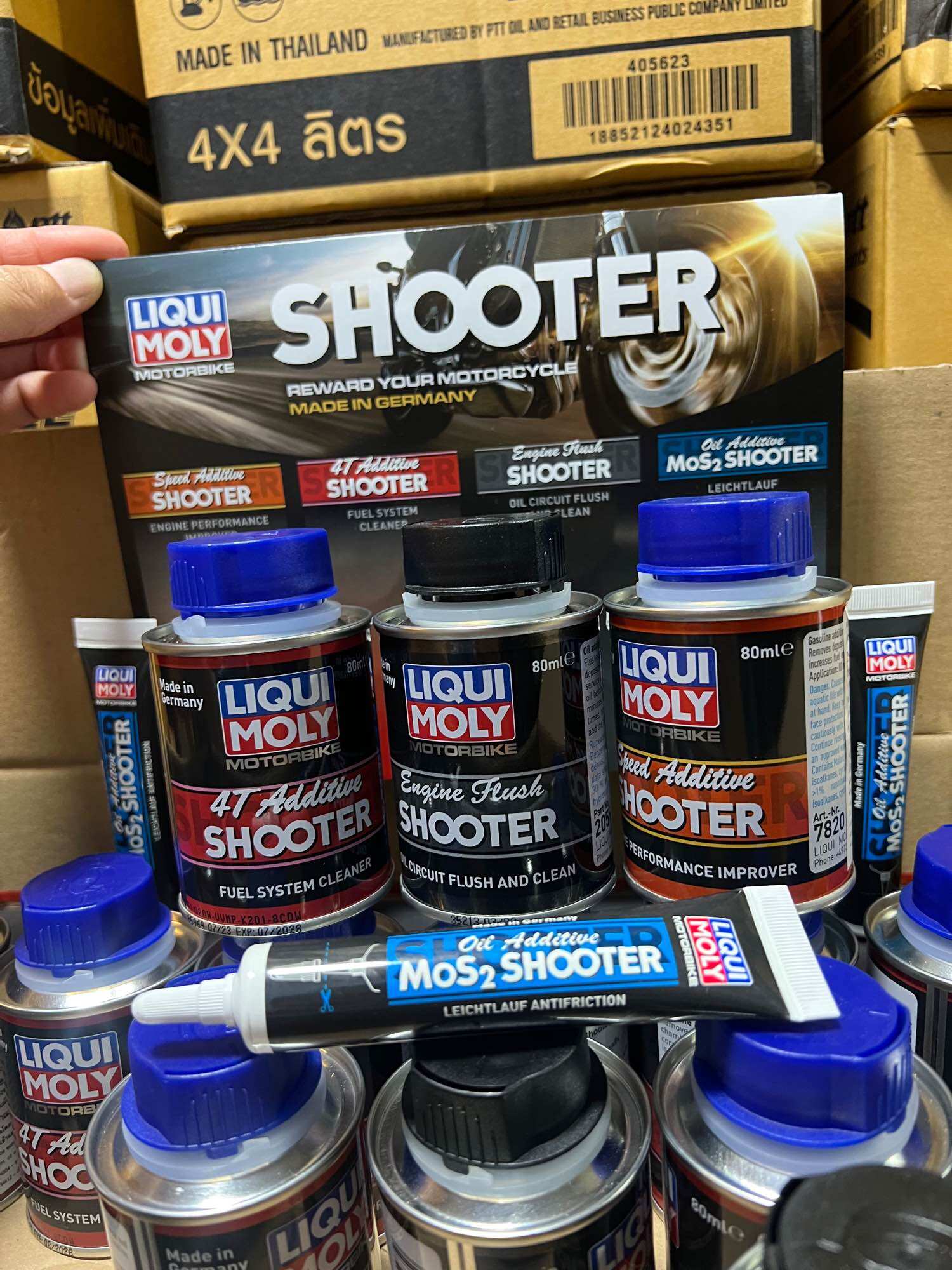 Liqui Moly Speed Shooter Is Available in 4 Types: Flush Engine 4t Shooter Mos2, Nozzle Cleaning, Valve Cleaning, Engine Cleaning, Engine Coating. ราคา 169 บาท*ส่งฟรี