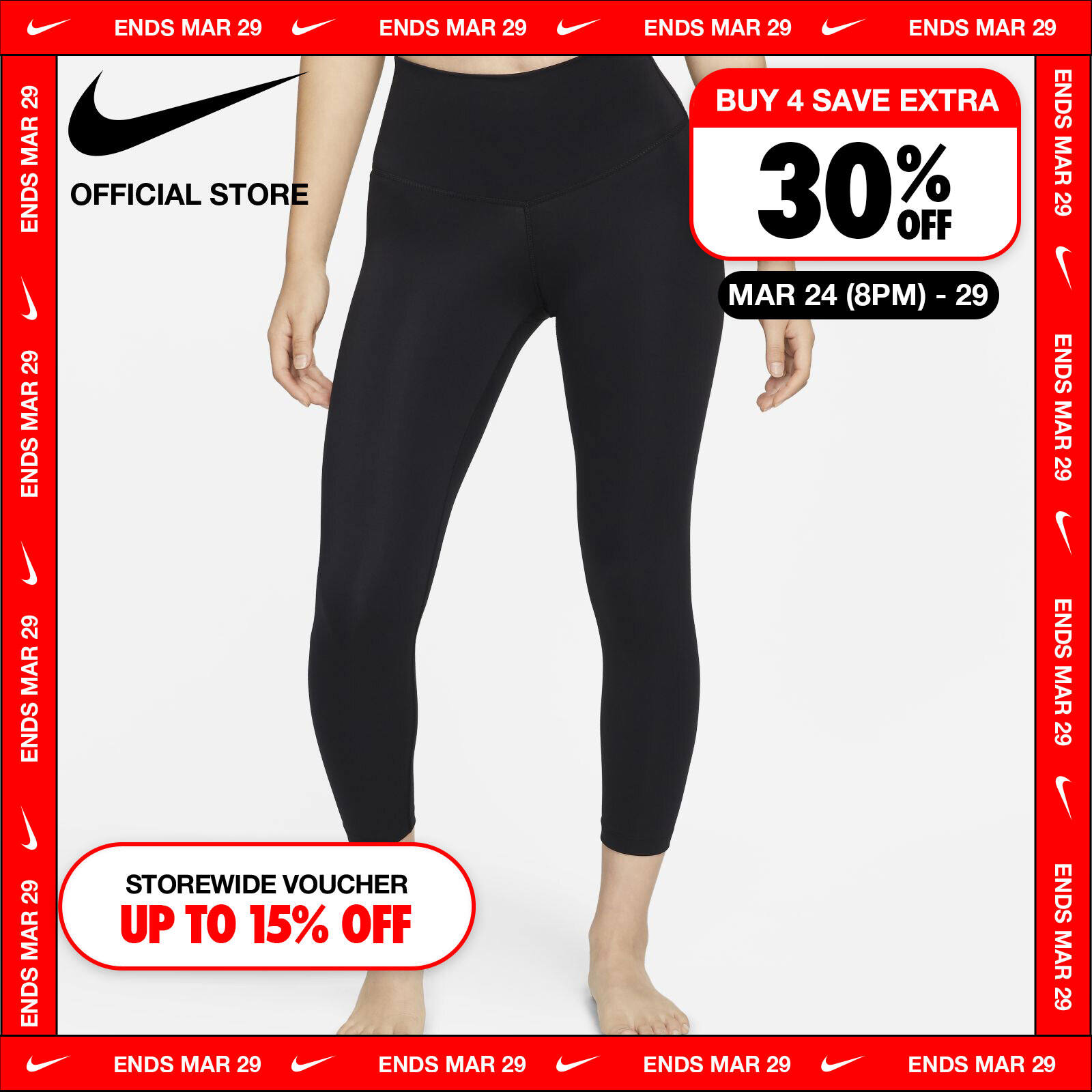 Nike Women's Yoga Dri-FIT High-Rise 7/8 Leggings - Black ไนกี้ เลกกิ้งผู้หญิงเอวสูงยาว 7/8 ส่วน Yoga Dri-FIT - สีดำ ราคา 1,800 บาท*ส่งฟรี