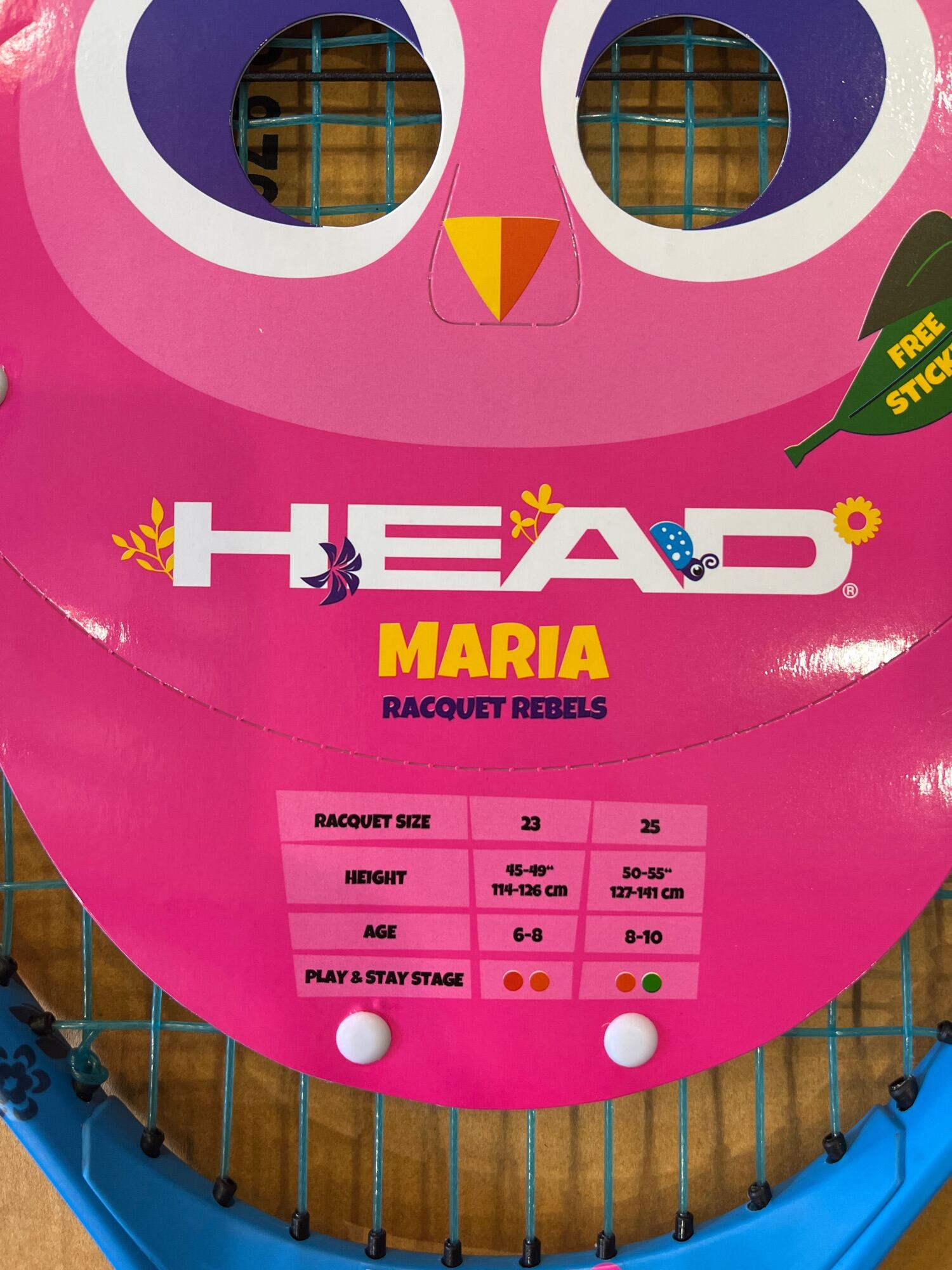 HEAD MARIA Racket Rebels JR 23 (AGE 6-8) - Sport Nova - ThaiPick