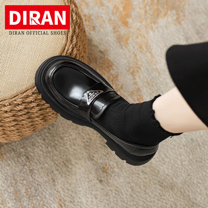 DIRAN | Luxury Real Leather Slip-On Loafers Thick Sole British Style ราคา 9,715 บาท*ส่งฟรี