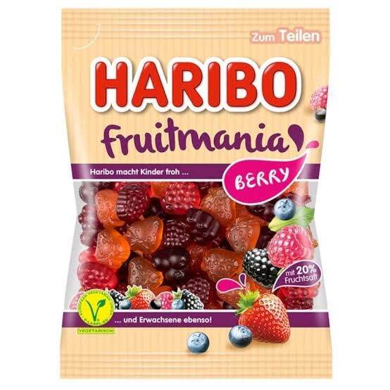 Haribo​ Fruitmania Berry ฮาริโบ้​ ขนมเยลลี่เคี้ยวหนึบรสเบอร์รี่​ น้ำหนัก​ 175​ กรัม