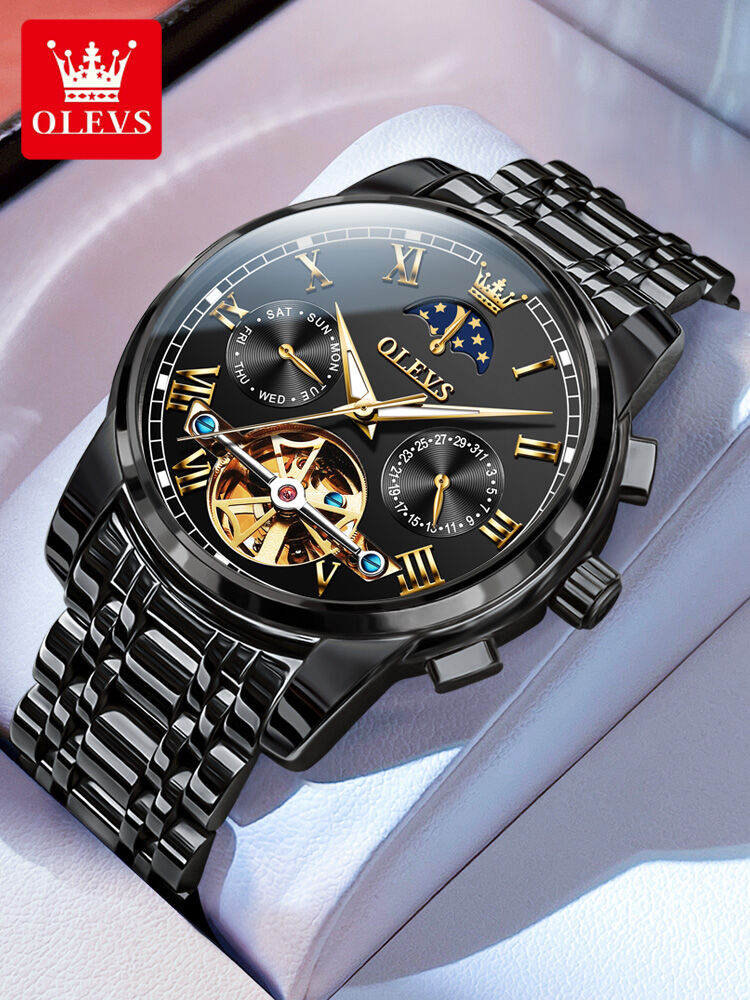OLEVS | Men's Mechanical Automatic Hollow-out Watch Steel Band ราคา 6,226 บาท*ส่งฟรี