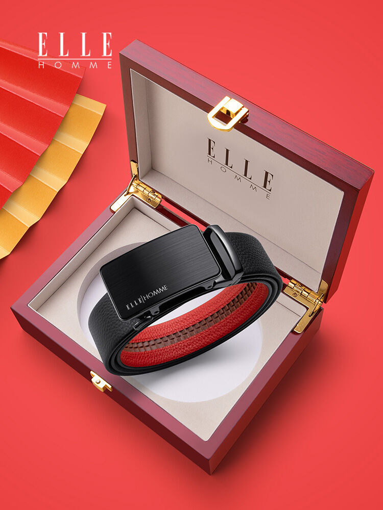 ELLE HOMME | Red Leather Belt for Year of Birth ราคา 3,204 บาท*ส่งฟรี