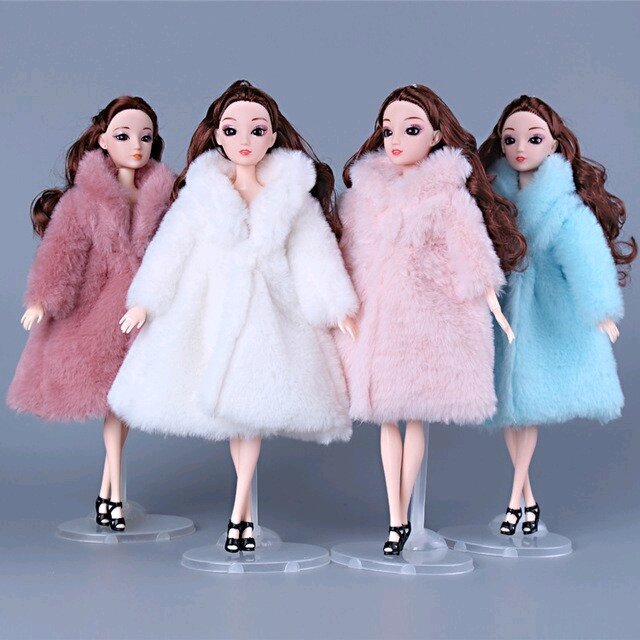 Barbie Doll Coat, Pink, White, Light Pink, Blue, Soft Wool, Barbie Doll. ราคา 99 บาท*ส่งฟรี