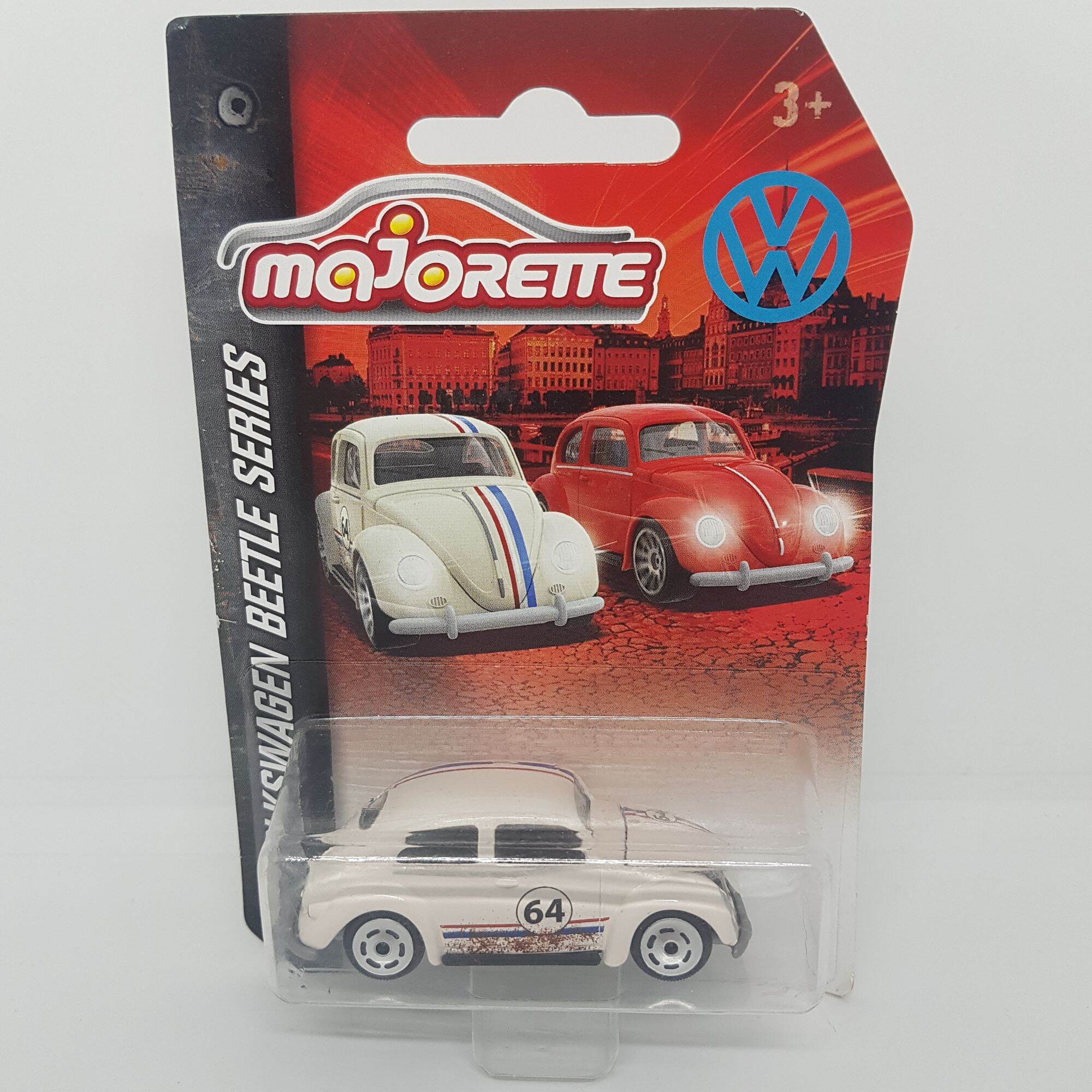 โมเดลรถ Majorette VW BEETLE - White 64 - VOLKSWAGEN BEETLE SERIES เบอร์64 เปิดฝากระโปรงหน้ารถได้