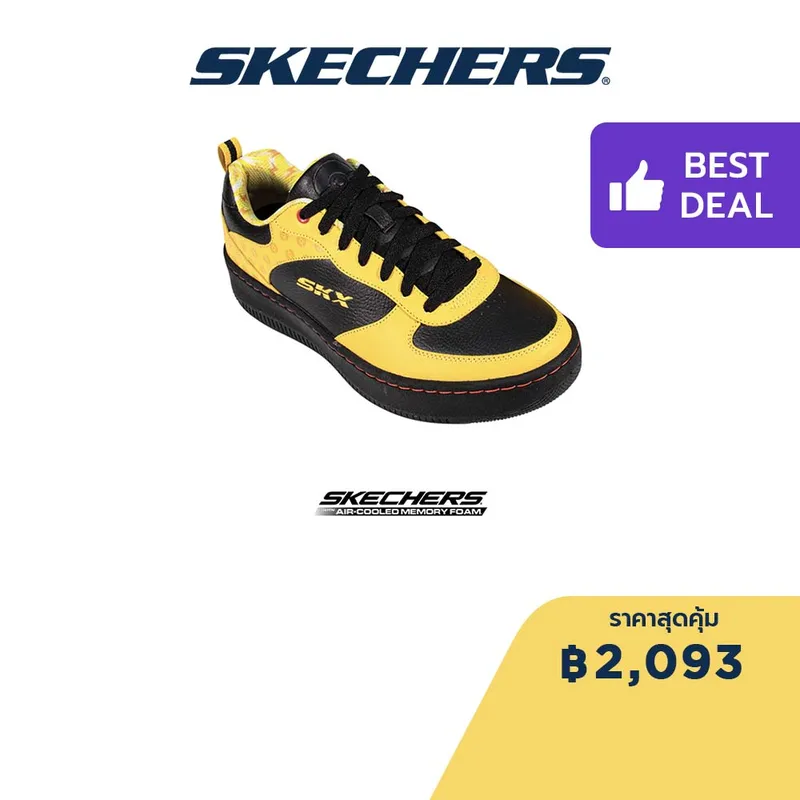 ภาพหน้าปกสินค้าSkechers สเก็ตเชอร์ส รองเท้าผู้ชาย รองเท้าผ้าใบ Men Pokmon Sport Court 92 Walking Shoes - 802001-YLBK Air-Cooled Memory Foam จากร้าน Skechers บน Lazada