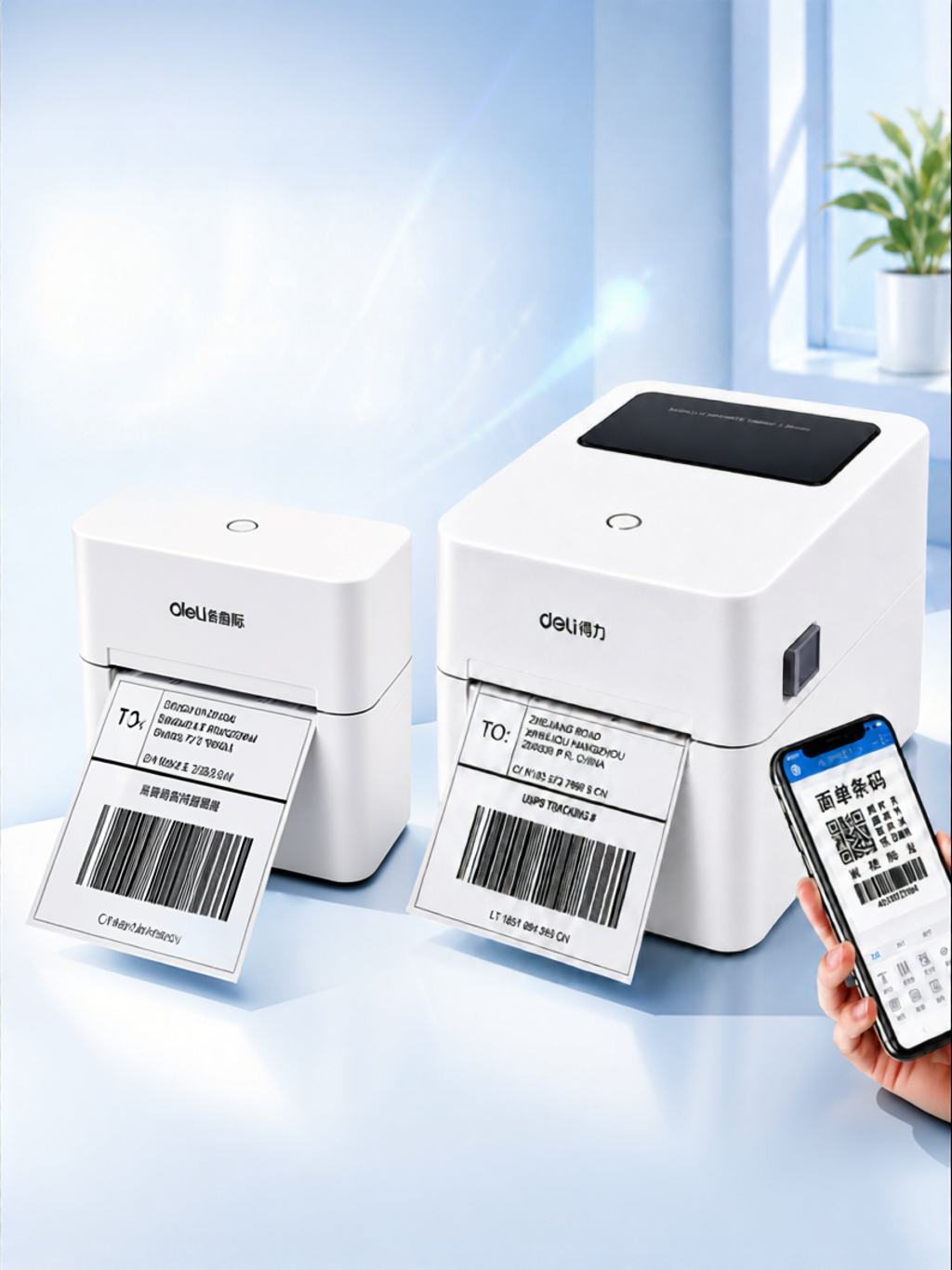 deli | Non-Bluetooth Dry Adhesive QR Code Thermal Shipping Label Printer ราคา 2,905 บาท*ส่งฟรี
