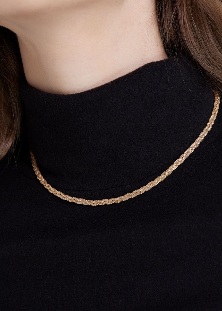 Nathalias Ny 3.5 mm 14K Yellow Gold Necklace, Braided Chain Pattern 3.5 Mm, 14K Yellow Gold Braided Chain ราคา 54,100 บาท*ส่งฟรี