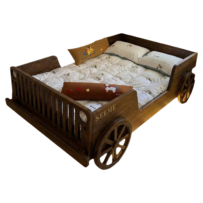 XILIMEI | Vintage Retro Style Children Car Bed With Guardrail ราคา 51,554 บาท*ส่งฟรี