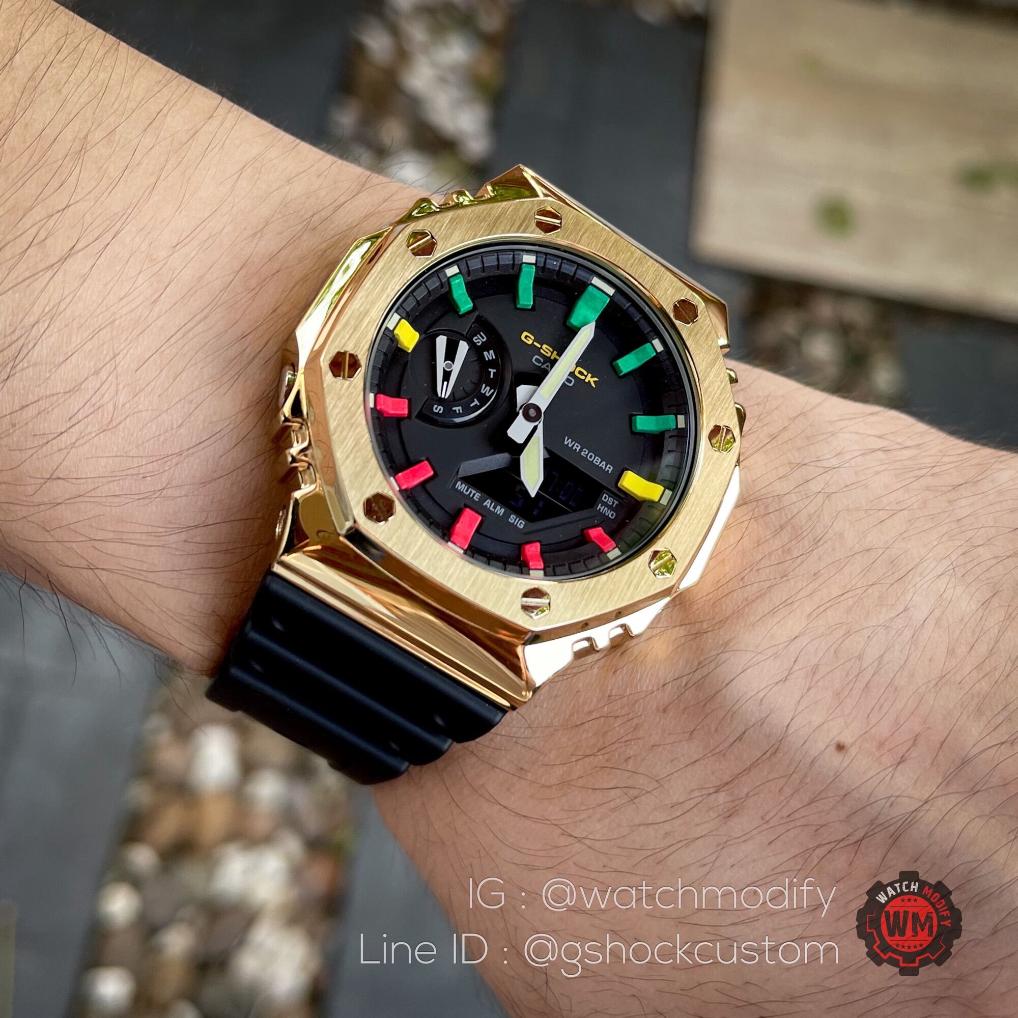 Gshock AP Rasta Steel รับประกันตัวเรือน 1 ปี