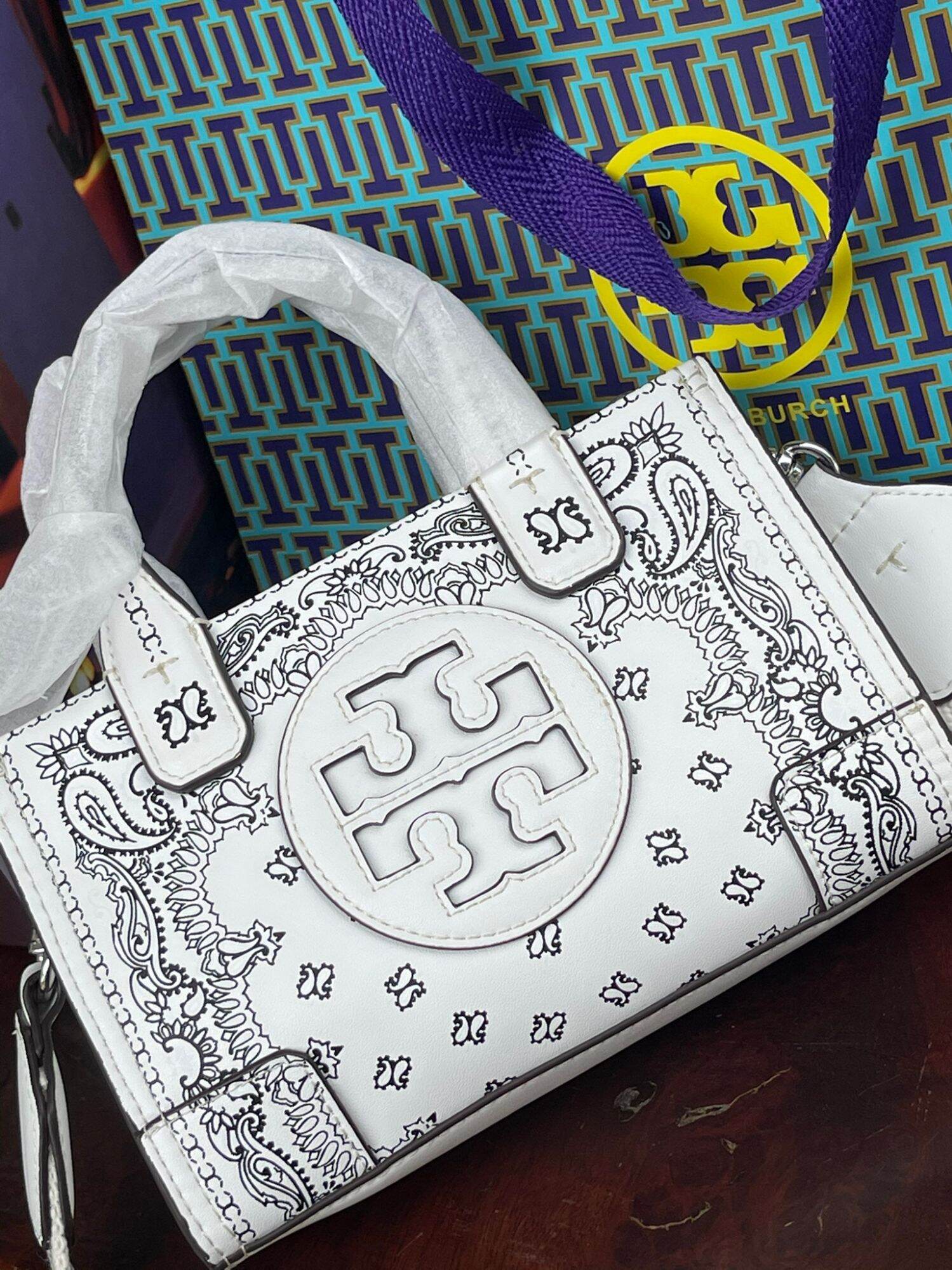 Tory Burch Ella Printed Leather Micro Tote Bag - Lapas Sweet Shop 2 ...