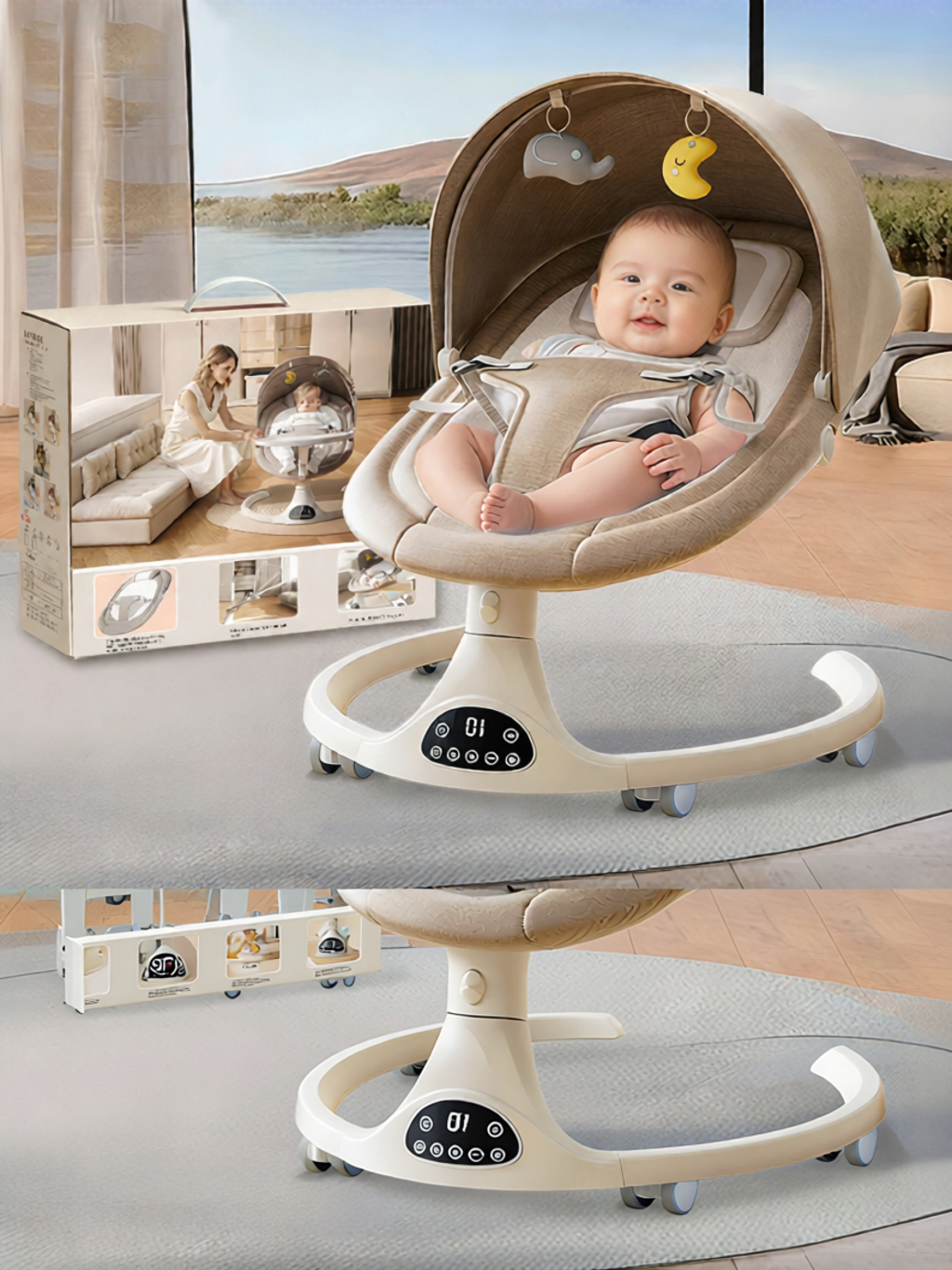 ผลิตภัณฑ์แม่และเด็ก เก้าอี้โยกผ่อนคลายทารกแรกเกิด ราคา 1,861 บาท*ส่งฟรี