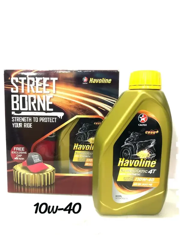 ภาพสินค้าน้ำมันเครื่อง: คาลเท็กซ์ สำหรับรถสายพานออโตเมติต Caltex Havoline Super Mario 4T SEMI - SYNTHETIC 10w-30 , 10w-40 ขนาด 0.8Lฟรี  หมวก 1ใบ จากร้าน Inthai Auto Parts บน Lazada ภาพที่ 1