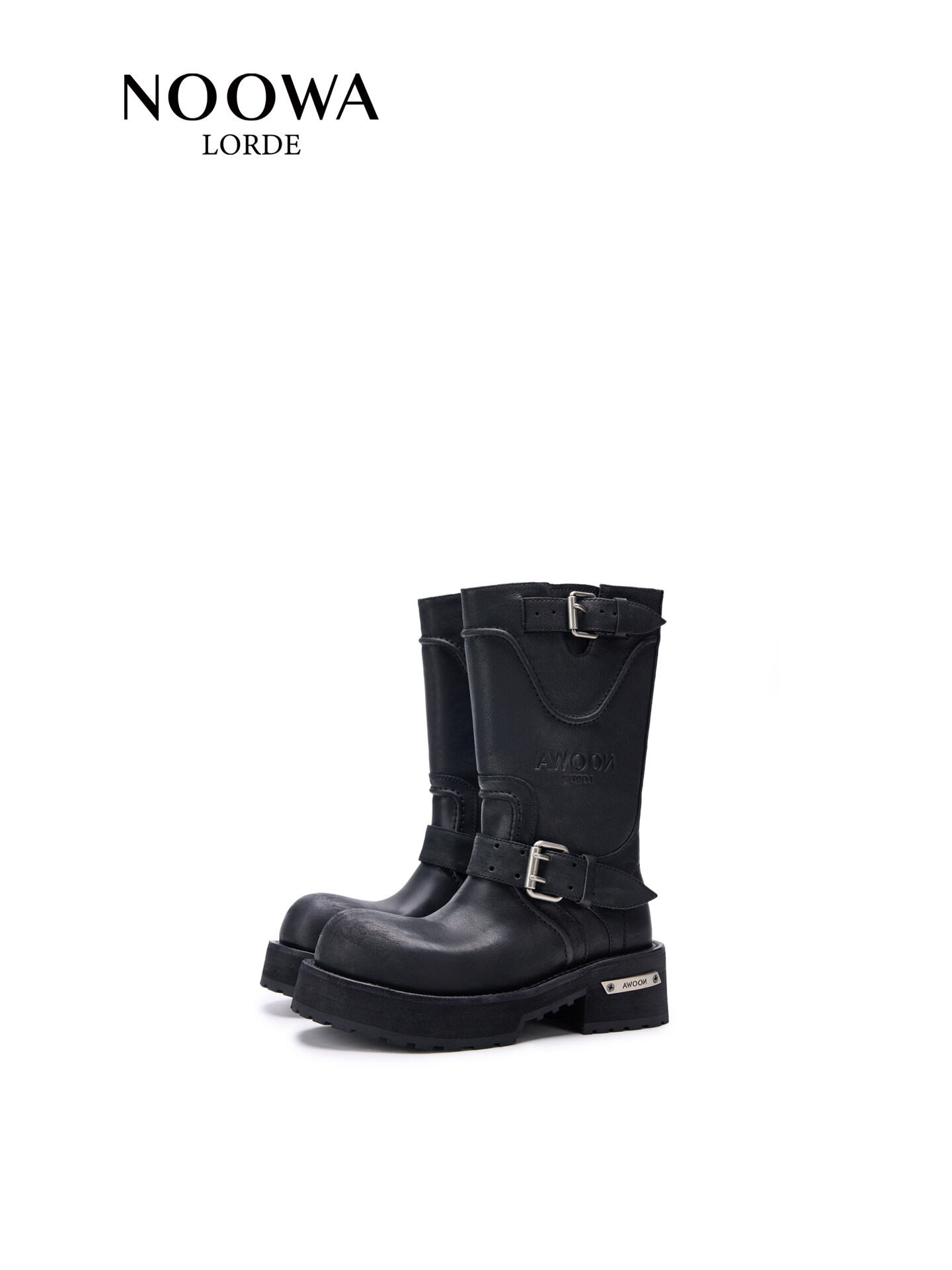 NOOWALORDE | Height-increasing Retro-Colored Stylish Women's Motorcycle Boots ราคา 9,371 บาท*ส่งฟรี