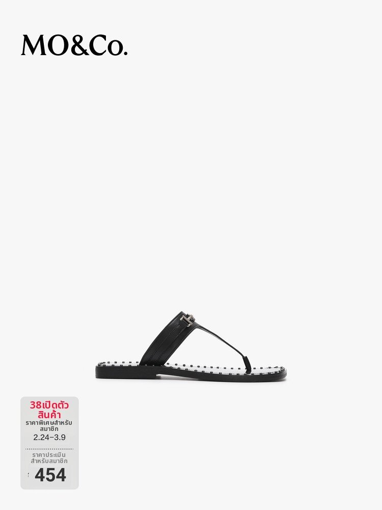 MO&Co. | Custom Metal Buckle Studded Sandals ราคา 3,596 บาท*ส่งฟรี