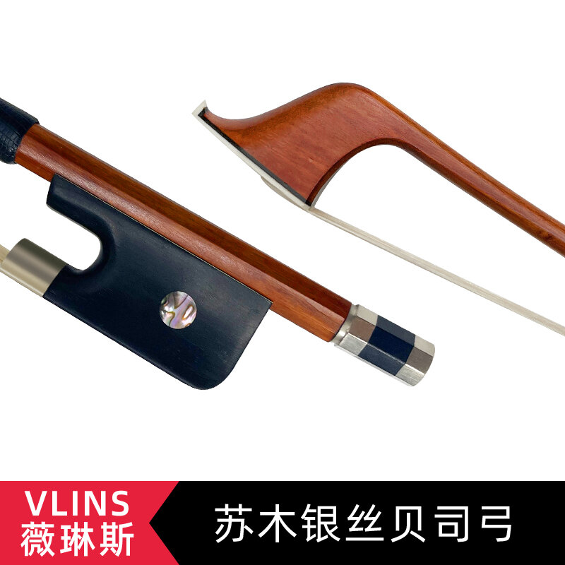 หนังสือและเครื่องดนตรี VLINS Professional Brazilwood Silver & Shell Bass Bow ราคา 10,239 บาท*ส่งฟรี