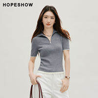 HOPESHOW | เสื้อไหมขัดเงาสีตัดกันพร้อมปกปัก