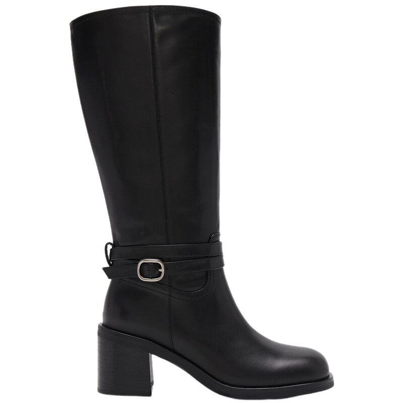 MO&Co. | Leather Mid-Heel Boots ราคา 9,528 บาท*ส่งฟรี
