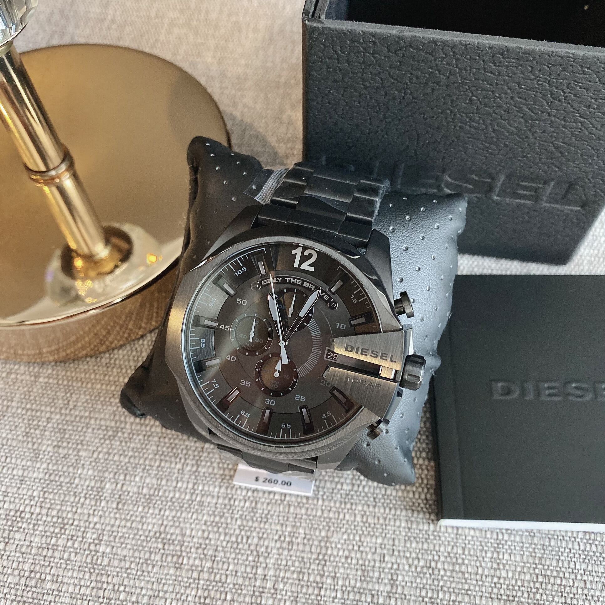 ของแท้100% DZ4355 นาฬิกาข้อมือ Diesel Men's Mega Chief Bracelet Watch DZ4355 สายสแตนเลสสีดำ