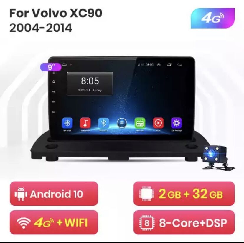 Junsun V1 2+32GB Android 10.0 DSP For Volvo XC90 2004-2014 Car Radio Multimedia Video Player Navigation GPS 2 din No SWC Control ราคา 10,760 บาท*ส่งฟรี