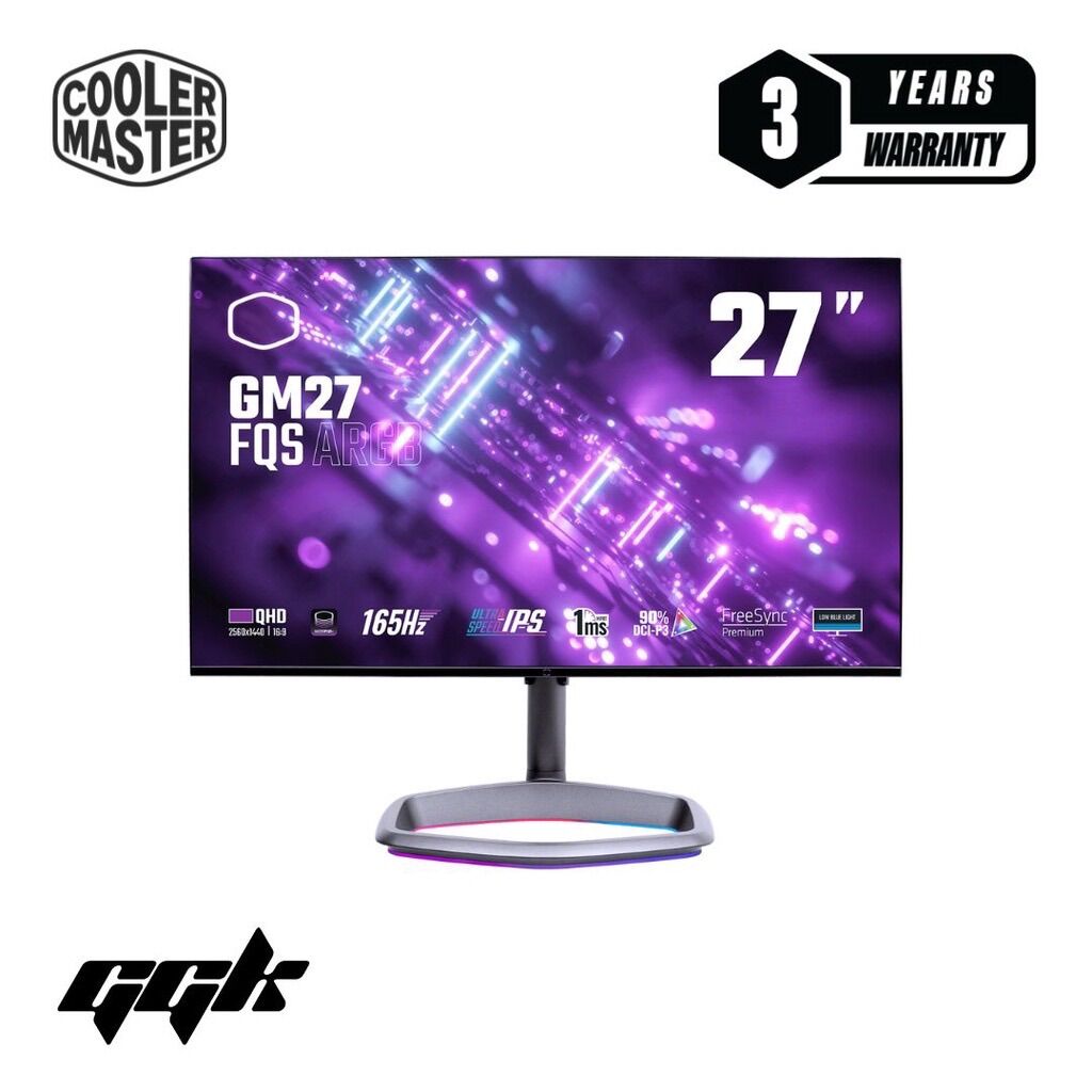 [ประกัน 3 ปี] MONITOR (จอมอนิเตอร์ 27 นิ้ว 165 Hz) COOLER MASTER GM27-FQSA 27" IPS FLAT 165Hz ราคา 13,500 บาท*ส่งฟรี