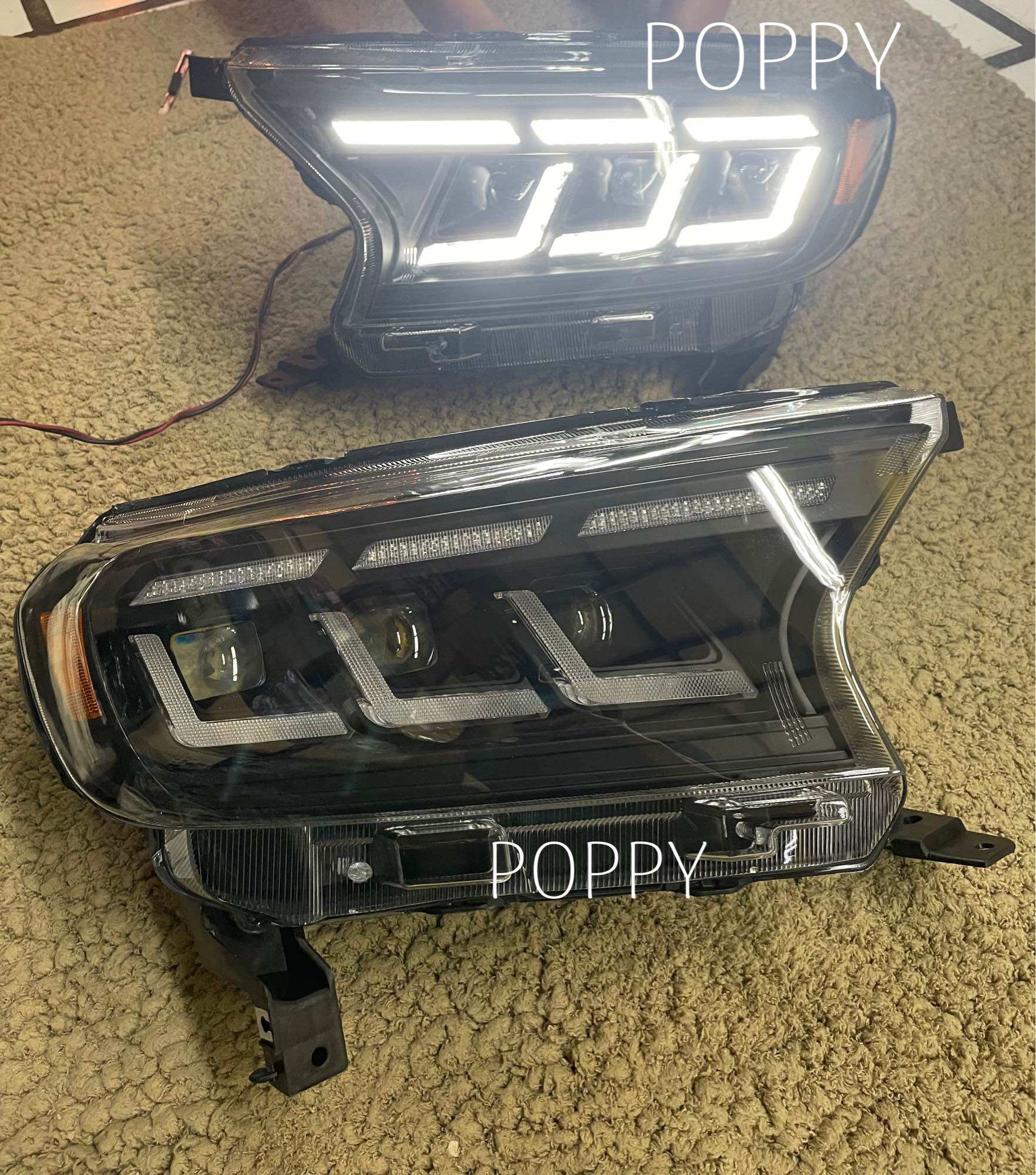 อุปกรณ์และชิ้นส่วนยานยนต์ Ford ไฟหน้า RANGER / FORD EVEREST โคมไฟ led ลูกแก้ว 3 ดวง ปี 2015-2020 T7 T8 ไฟเลี้ยววิ่ง ราคา 15,990 บาท*ส่งฟรี