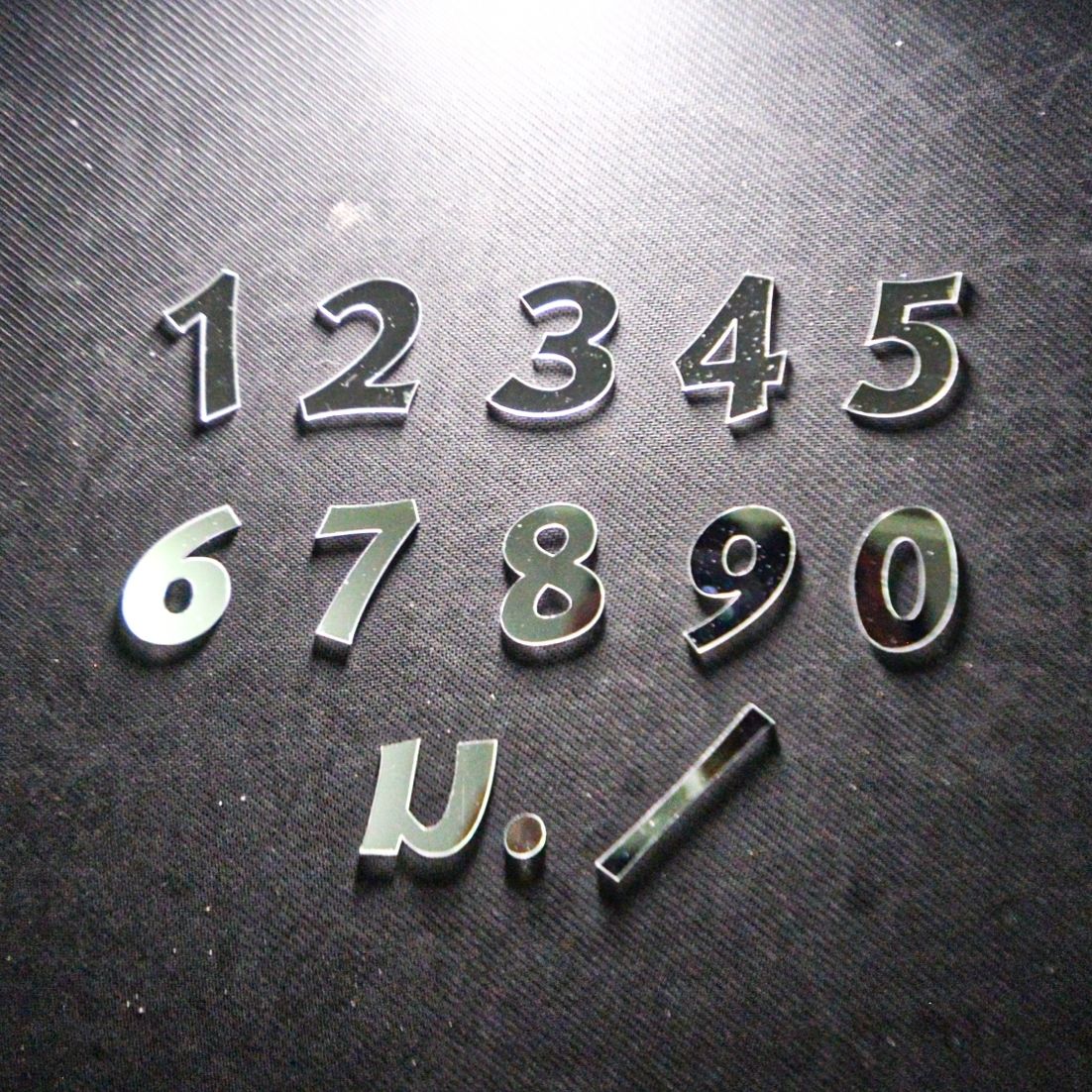 ถูกที่สุด สูง 4 cm. ป้ายบ้านเลขที่ ตัวเลขอะคริลิค ป้ายห้อง ตัวเลข อักษรอะคริลิค สีเงิน มิลเลอร์(เงา) หนา 3mm.