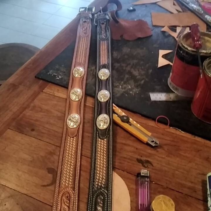 เข็มขัดหัวคาวบอยหนังดุนลายขนาด36มมเกรดA+หนังดิบแฮนเมคแบรนด์เนมguns-n-roses ราคา 1,400 บาท*ส่งฟรี