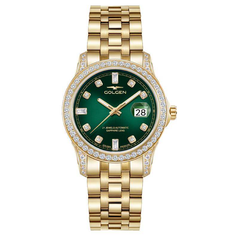 GOLGEN | Fashionable Green Large Dial Calendar Men's Watch ราคา 24,050 บาท*ส่งฟรี