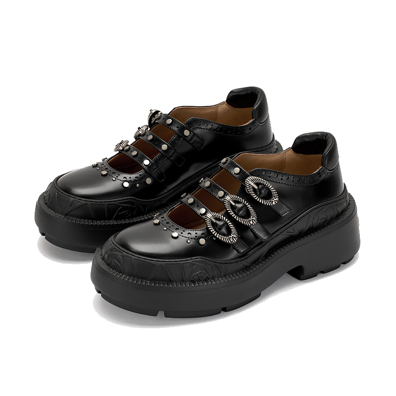 Spring High Heel Goat Leather Mary Jane Shoes ราคา 9,258 บาท*ส่งฟรี