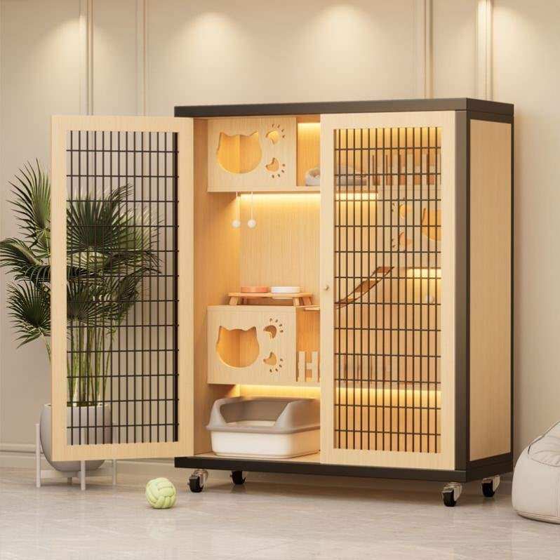 ZHENTAIYUAN | Indoor Wooden Cat House Large Freely Moving Space with Climbing Frame ราคา 10,916 บาท*ส่งฟรี
