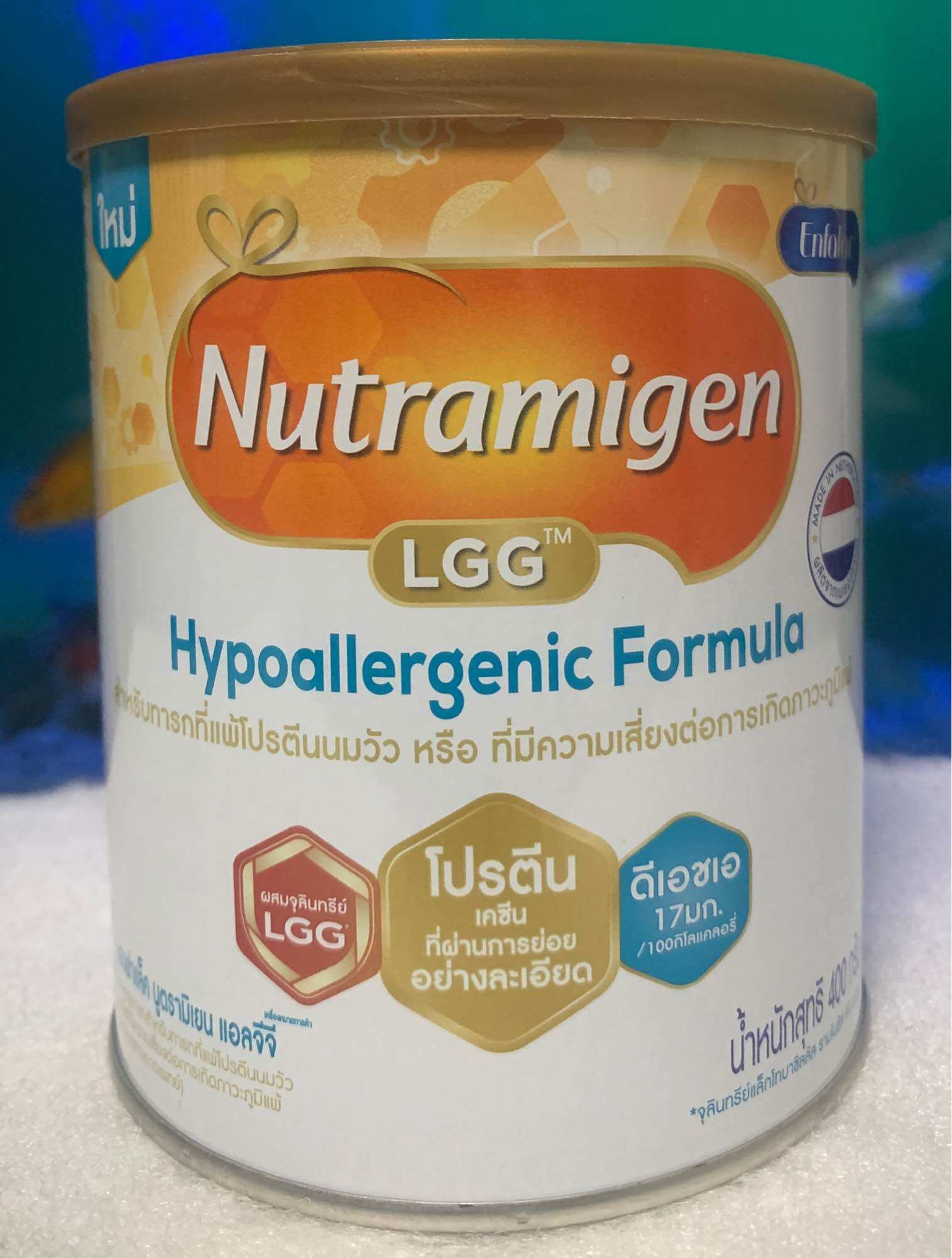 Nutramigen LGG นูตามิเยน ขนาด400 กรัม(สูตรนมผงทางการแพทย์)สำหรับทารกที่แพ้โปรตีนจากนมวัว