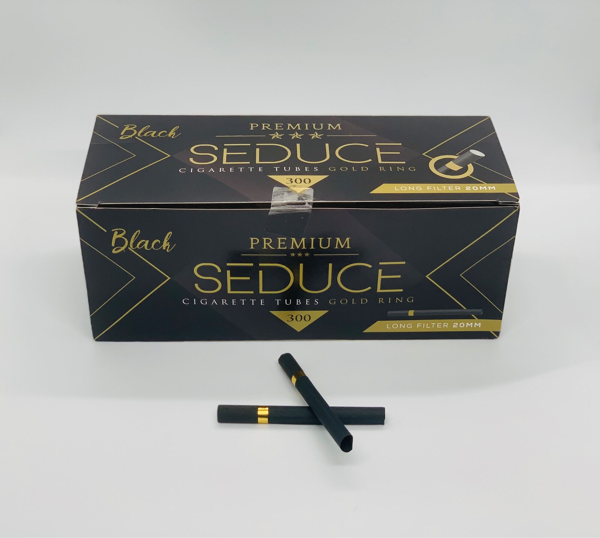 Seduce มวนเปล่า รุ่นร้อน มวนสีดำแถบทอง บรรจุ 300 มวน