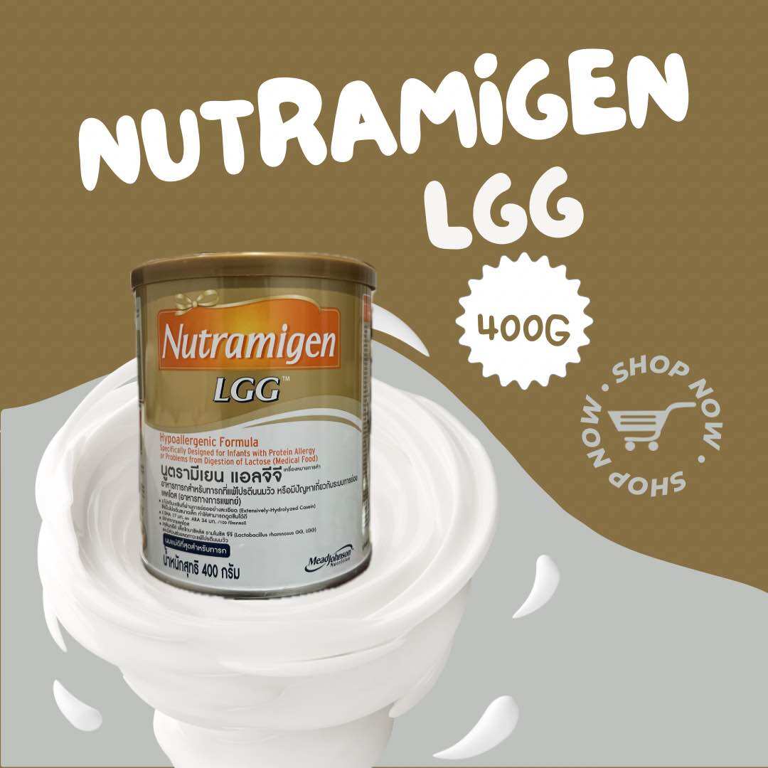 (จำนวน2-6กระปุก)Nutramigen LGG สำหรับเด็กแพ้นมวัว 400 กรัม 🎉 👼🏻👉🏻 นูตรามิเยนLGG 🫶🏻🎶 ราคา 1,198 บาท*ส่งฟรี