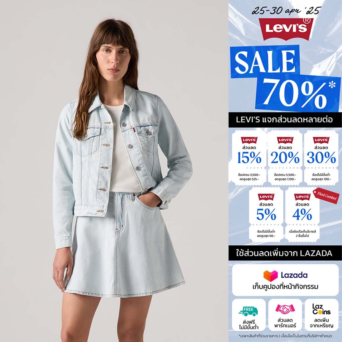 เสื้อแจ็คเก็ตยีนส์ Levi’s® Women's Original Trucker Jacket ราคา 3,190 บาท*ส่งฟรี