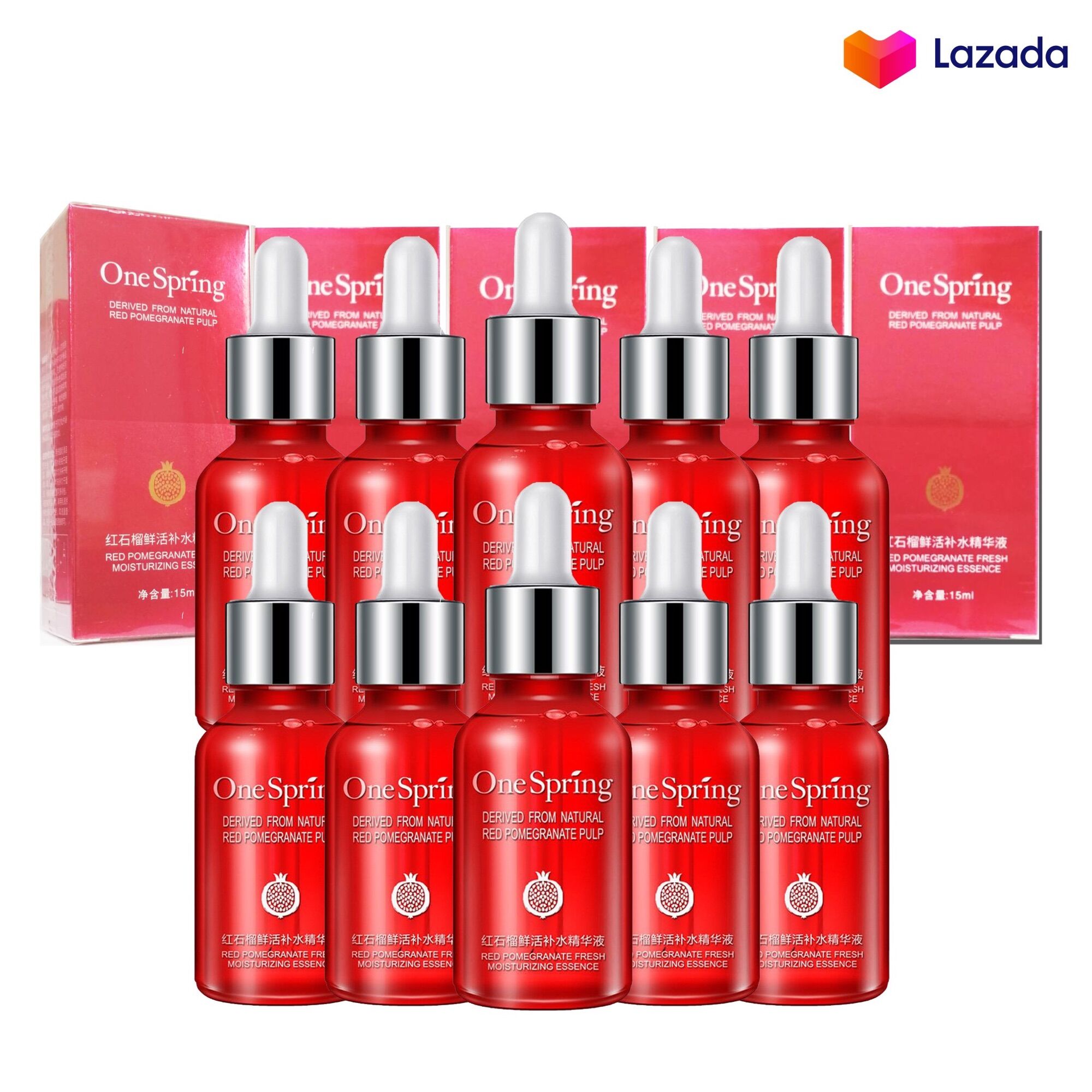 N002 เซรั่มทับทิม One spring ชุด 10 ชิ้น สุดคุ้ม เซรั่มหน้า ขาวเนียนใส เซรั่มลดเลือนริ้วรอย ผิวเรียบเนียน ด้วยสารสกัดจากทับทิม N002 ราคา 220 บาท*ส่งฟรี