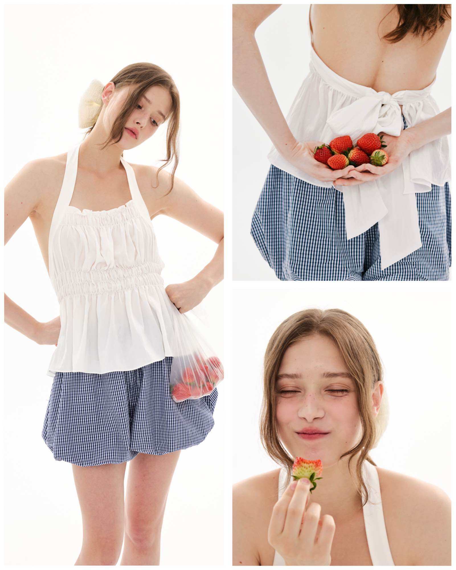 MAGARINES [พร้อมส่ง]- Chouchou Halter Top เสื้อคล้องคอสีขาวผ้าโพลีเอสเตอร์ ราคา 1,510 บาท*ส่งฟรี