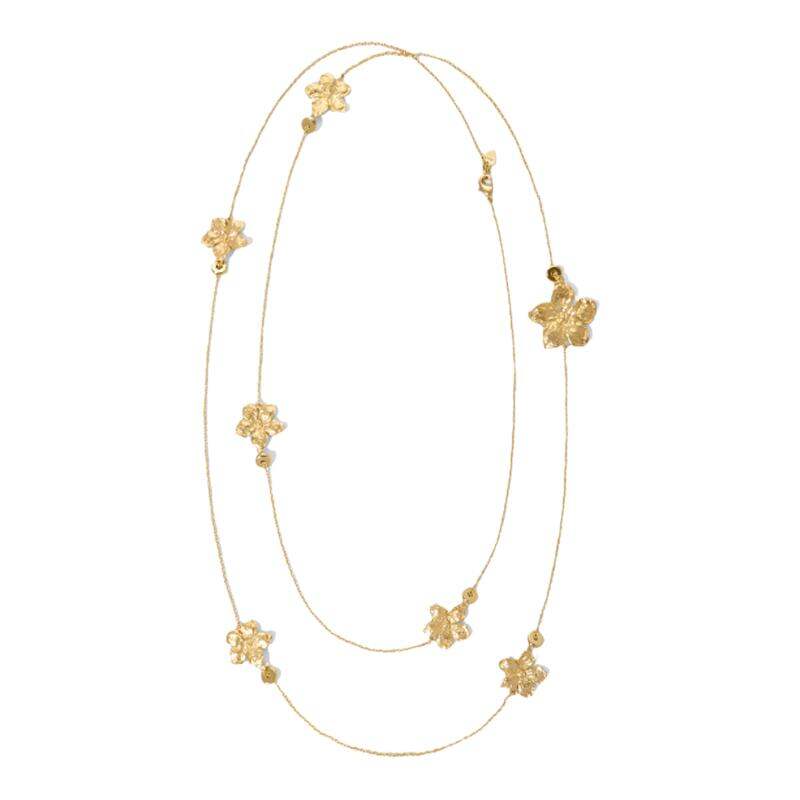 wens | Flower-Shaped Long Gold and Silver Bicolor Stackable Necklace ราคา 4,834 บาท*ส่งฟรี