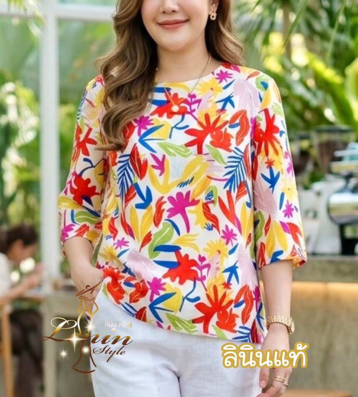 Linen Shirts, Adult Shirts, Beautiful Design, Floral Pattern, Comfortable to Wear. ราคา 1,299 บาท*ส่งฟรี