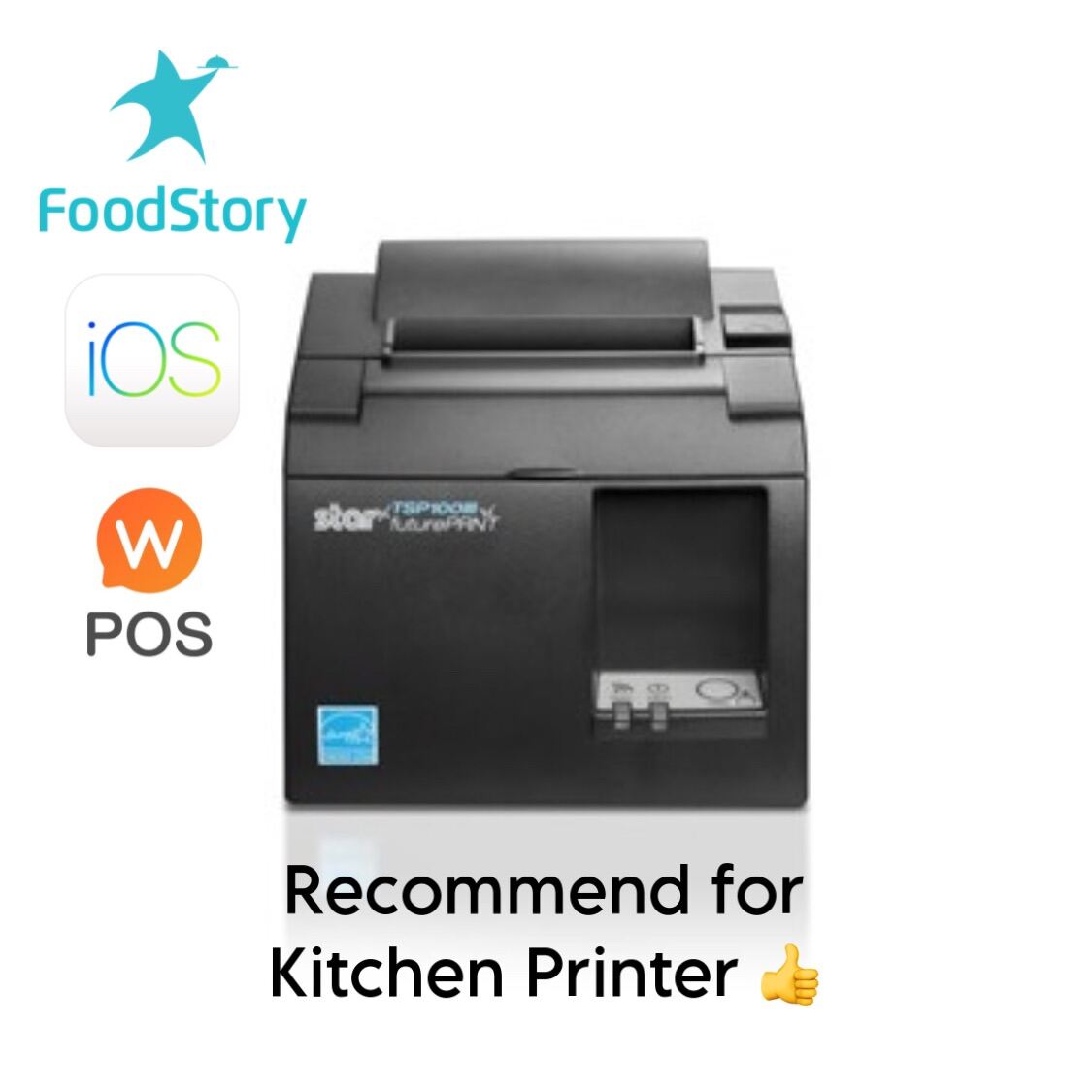 เครื่องพิมพ์ใบเสร็จ/เครื่องพิมพ์ออเดอร์ในครัว Star Micronics รุ่น TSP143III LAN (Black) ใช้ได้กับ Wongnai Loyverse FoodStory ราคา 10,128 บาท*ส่งฟรี