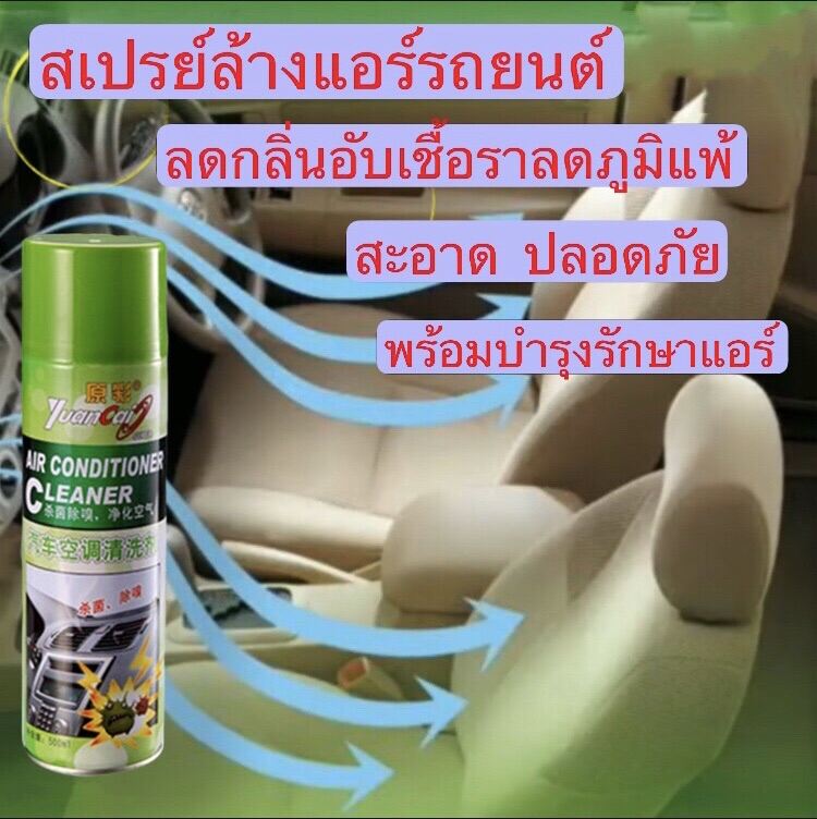 🔥สเปรย์โฟมล้างแอร์รถยนต์ กำจัดสิ่งสกปรก เชื้อรา แบคทีเรียกลิ่นอับต่าง  🔥 ยี่ห้อ Yuancai