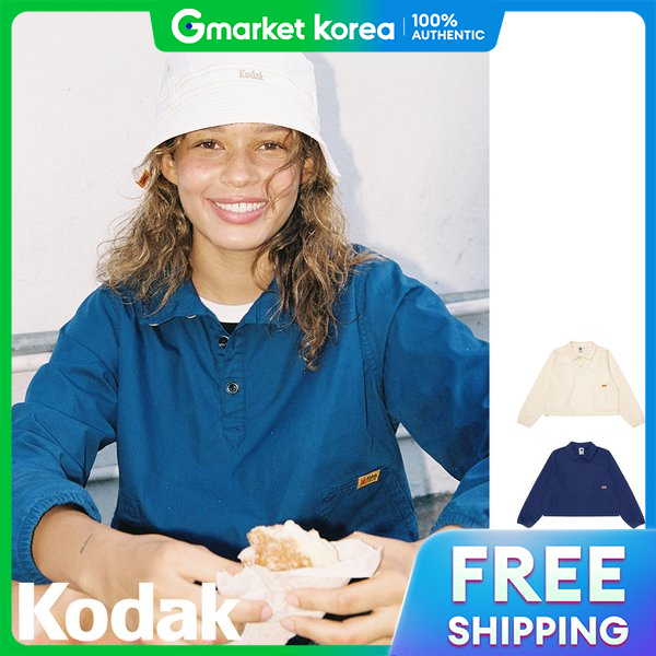 Kodak | Official (Original ,000 Won) Mailer Garment-Washed Collared Anorak Women's (3 Colors) ราคา 3,698 บาท*ส่งฟรี