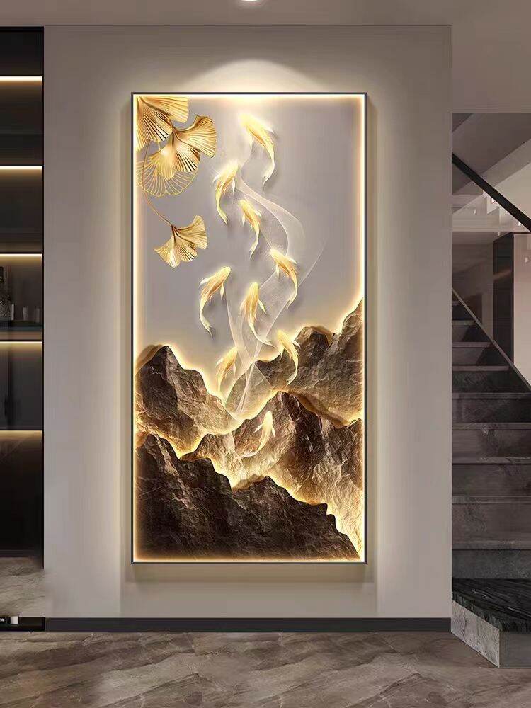 ieeliu | Luxurious Minimalist Corridor Entrance Nine Fish Decorative Painting ราคา 3,732 บาท*ส่งฟรี