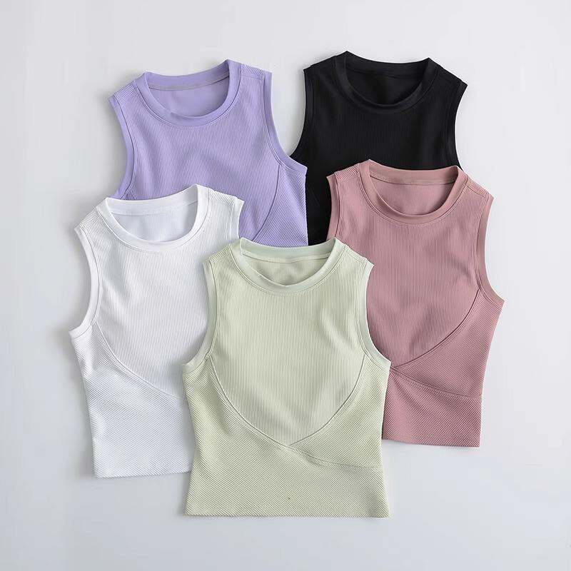 Shockproof Quick Drying Vest with Padded Bra Women's Yoga Top - รูปที่ 1