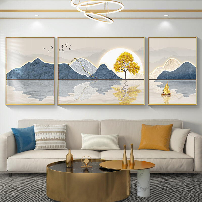[XIANGTUYIN | Modern Luxury Living Room Decorative Painting - Simple Landscape Wall Art 3-Panel,XIANGTUYIN | Modern Luxury Living Room Decorative Painting - Simple Landscape Wall Art 3-Panel,] ราคา 2,558 บาท*ส่งฟรี