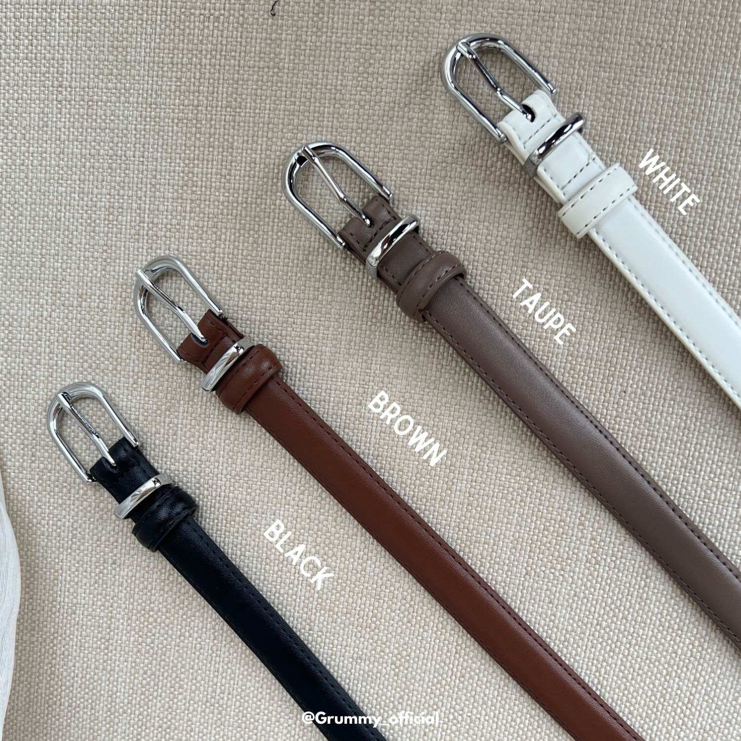 GRUMMY Silver belt เข็มขัดหนังอย่างดี งานเกาหลีอะไหล่เงินงานสั่งผลิตเอง ขนาดในภาพ ราคา 150 บาท*ส่งฟรี